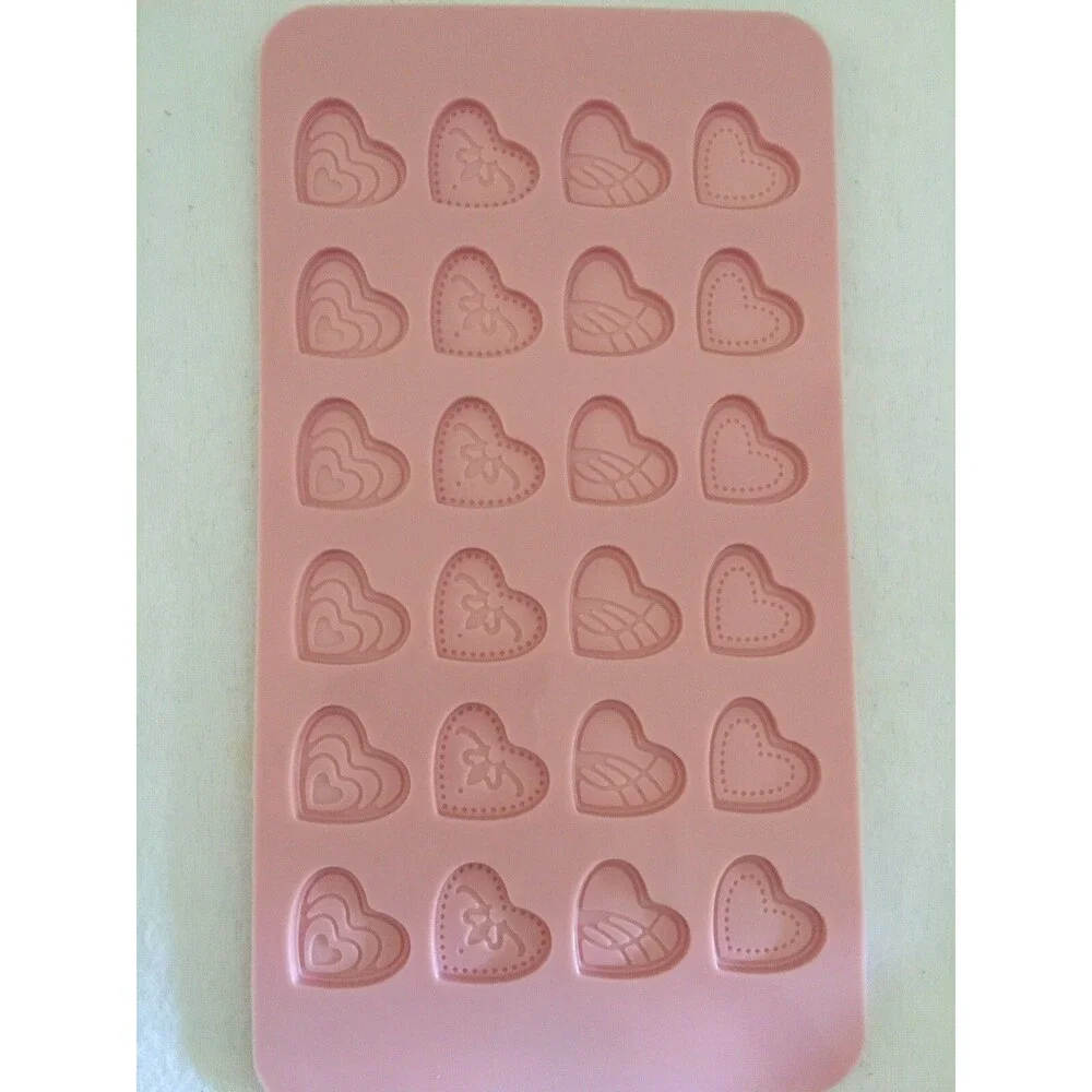 4 New Silicone Chocolate Mold Slab Square Letter Numbers Heart Party Supplies